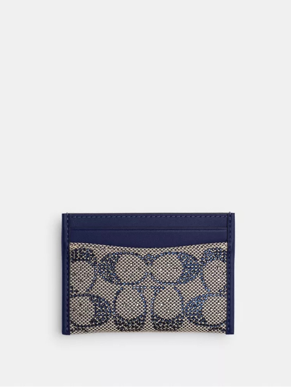 NWT Coach Crystal Signature Jacquard Essential Card Case - Cadet (London/UK)